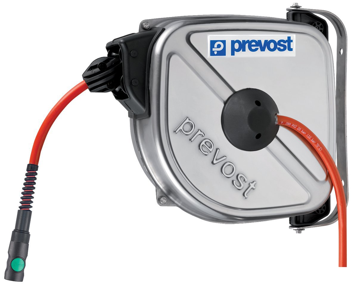 18079 - Enrouleur acier inox à tambour avec tuyau air compri